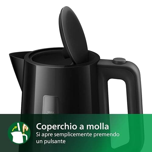 Philips Series 3000 Bollitore, Capacità 1,7 L, Formato Famiglia, Resistenza Piatta, Spia Luminosa LED, Facile Riempimento, Indicatore in Tazze, Nero (HD9318/20) thumbnail 5
