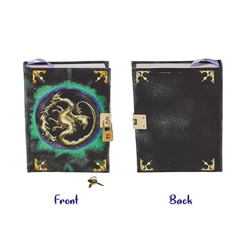 Disney Mal's Diary Descendants 3 Journal Notebook with Secret Lock and Key | 192 Lined Pages, Hardcover 5 x 7 Journal, Descendants Spell Book, Gold Dragon Cover, Lock & Key, Gift Box for Kids Ages 6+ thumbnail 4