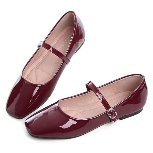 LUXINYU Women's Slip on Flats,Classy Round Toe Solid Classic Mary Jane Ballet Dance Shoes Soft Comfortable PU Flat Shoes thumbnail 3