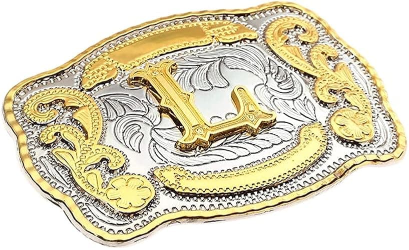 Western Belt Buckle Initial Letters ABCDMRJ to Z Cowboy Belt Buckle, Rodeo Buckles for Men & Women Fits Up to 2 Inch Belts thumbnail 2