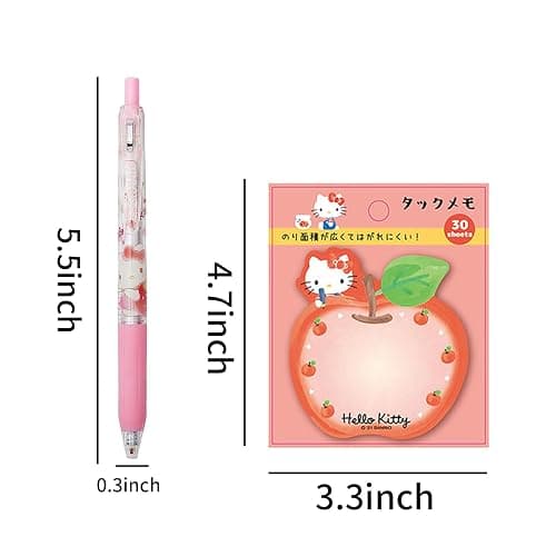 Cute Office Supplies - Including 6 Pcs Cartoon Gel Pens & 8 Pack Small Sticky Notes - Anime Cartoon Gifts Set for Girls thumbnail 2