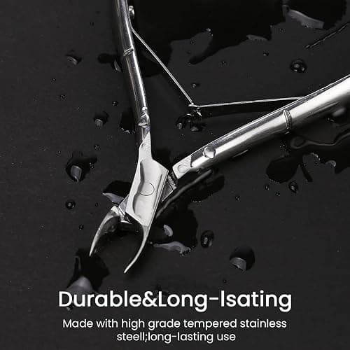 Professional Cuticle Trimmer Cuticle Nippers,Pedicure Nail Care Tool | Cuticle Cutter, Cuticle Clippers, Cuticle Remover, Pedicure Manicure Tools, Double Spring,Nail Care Tool,Silver thumbnail 4