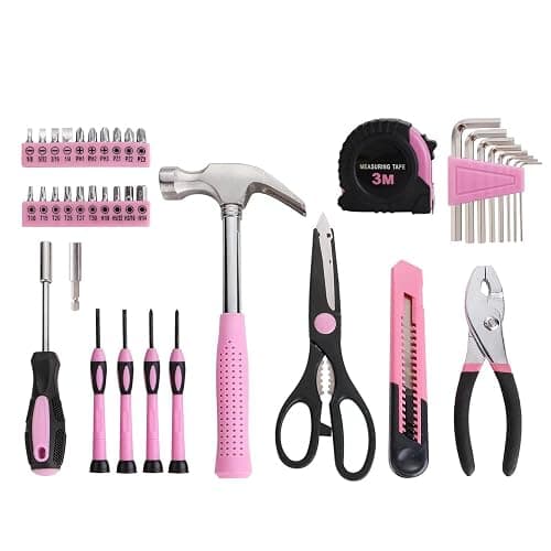 39 Piece All Purpose Basic Household Pink Tool Kit for Women - Small Tool Set with Toolbox Great for Home, Garage, Office and College Dormitory Use thumbnail 4
