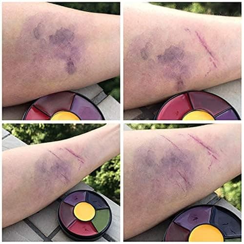Mysense 6 Color Bruise Wheel Special Effects SFX Zombie Makeup Kit Halloween Professional Non Toxic Face Body Paint Oil Sfx Makeup Set with Sponge thumbnail 3