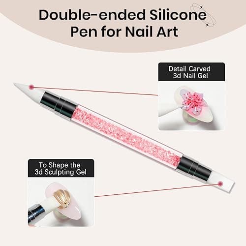 SUPWEE 3d Nail Gel 15g Clear Sculpting Gel for Nails Non-sticky Hand 3d Gels Nail Art with Silicone Pen Sculpting Manicures Salon Home DIY for Women thumbnail 6