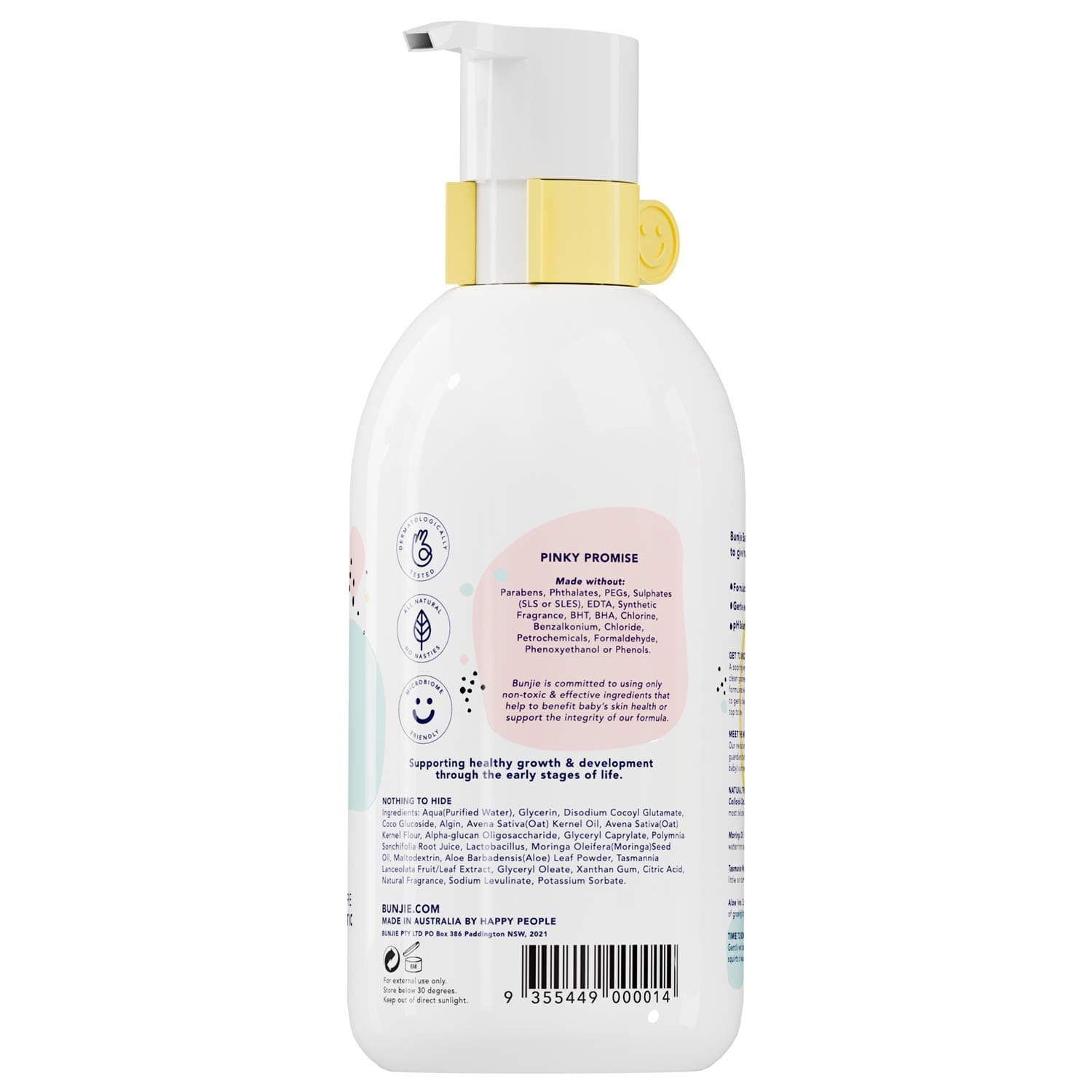 Bunjie - Born to Be Mild Top to Toe Wash - Prebiotic and Probiotic Baby Skincare 300ml thumbnail 2