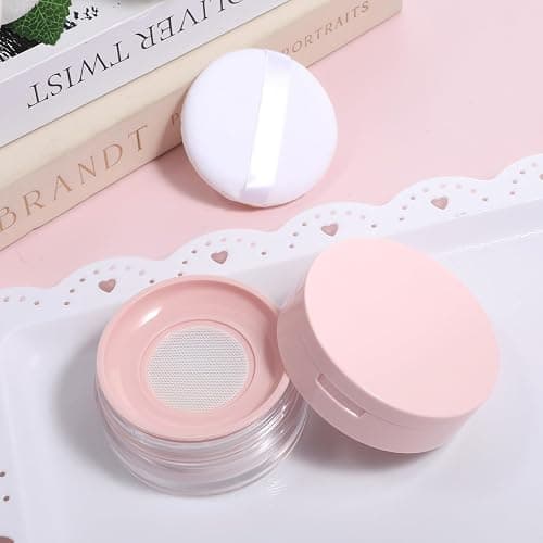 Loose Powder Cocntainers with Sponge Powder Puff and Mirror, No Leaks Empty Plastic Cushion Foundation Container Reusable Makeup Case with Lid thumbnail 4