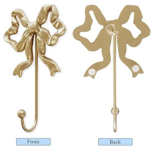 BITALYE Single Bow Hook,Gold Cast Iron Hook,Size(S):4.1x6.5 inches | Wall Mounted,Gold Cast Iron,For Coats,Bath Towels,Room Decor,Bathroom,cute coquette decor,Office thumbnail 5