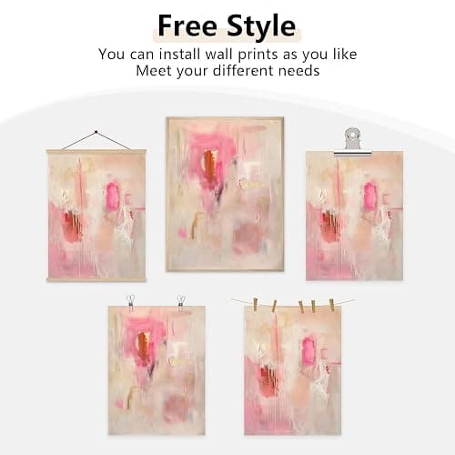 Tocliky Abstract Wall Art Neutral Modern Canvas Painting Decor Pink Beige Minimalist Wall Art Contemporary Abstract Poster Artwork for Living Room Bedroom 12x16 Inch Unframed Set of 2 thumbnail 7