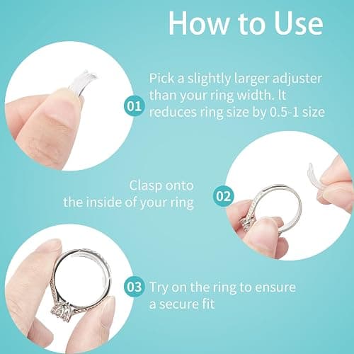 Ring Sizers for Loose Rings, 8 Pack 8 Sizes, Ring Size Adjuster, Invisible Ring Guards for Women and Men, Ring Resizer with Polishing Cloth，Fits Bands Width to 1-8mm thumbnail 5