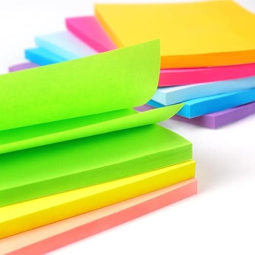 Sticky Notes 3x5 in, Bright Colors, 8 Pads, 50 Sheets/Pad Total 400 Sheets | Large-sized Self-adhesive Notepad thumbnail 6