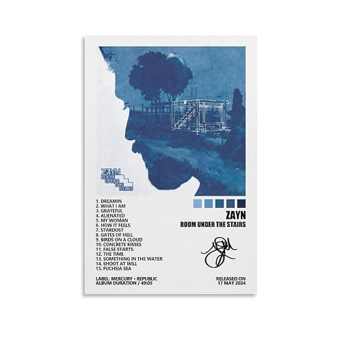 GOLLO Zayn Poster Room Under The Stairs Music Album Cover Posters for Room Canvas Wall Art Bedroom Decor 12x18inch(30x45cm), Unframe-style-4 - Image 1