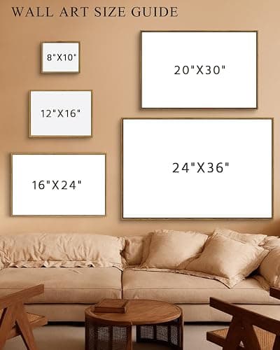 InSimSea Framed Canvas Wall Art Vintage Decor, Large Wall Art, Meadow with Flowers Landscape Wall Art Prints, Modern Farmhouse Cottagecore Bedroom Bathroom Office Decoration, 20"x30" thumbnail 4