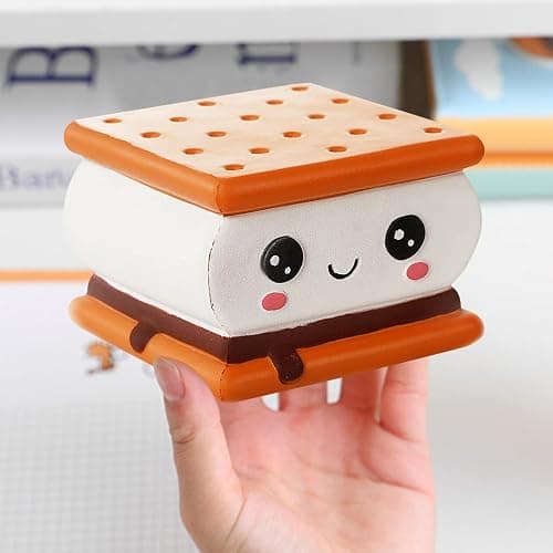 Anboor Squishies Smore Slow Rising Squishy Toy for Kids Soft Cookies Sandwich Scented Stress Relief Realistic Food Cute Squeeze Squish Toy thumbnail 2