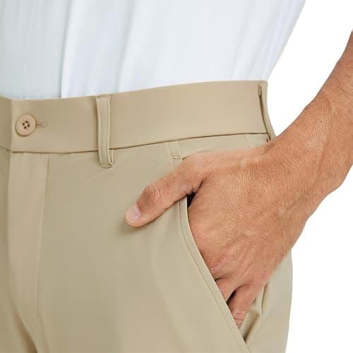 M MAELREG Mens Golf Pants Stretch 30"/32"/34" Classic Fit Quick Dry Lightweight Casual Work Dress Trousers with Pockets thumbnail 4