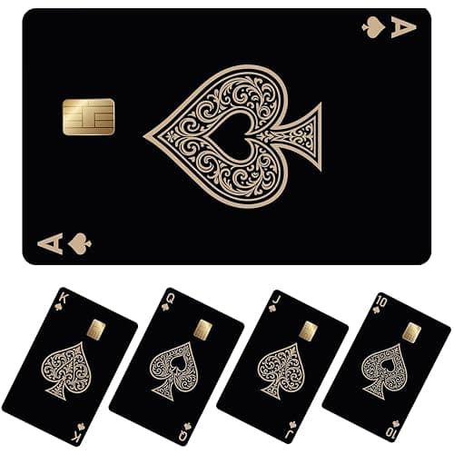5Pcs Credit Card Skin Sticker, Funny Credit Card Skin Sticker Cover, Vinyl Stickers for Debit Credit Cards, Cute Waterproof Skins Cover for Bank, EBT, Key, Transportation, ID (Poker) thumbnail 2