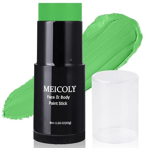MEICOLY Lime Green Face Body Paint Stick,Christmas Stocking Stuffers,Elphaba Green Face Paint,Body Paint for Halloween SFX Cosplay Witch Makeup,Hunting Camo Paint,St Patricks Day Accessories - Image 1