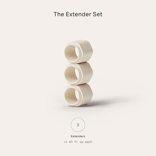 Cadence Extender - Add On to Any Flex Magnetic Containers with Lids,Extension to Travel Bottles for Toiletries - Carry On Travel Essentials For Women/Men - Adds Additional 1.43 fl oz - 3pk, Sand thumbnail 4