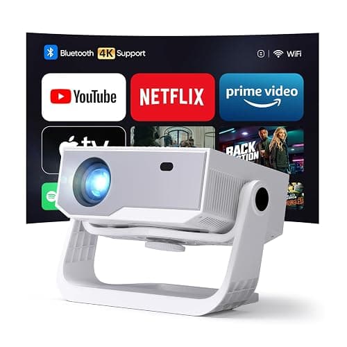 Wielio 2025 Ultra Smart Projector Built-in Apps, 32000 Lumens,Full HD 4K Supported, WiFi 6 & Bluetooth 5.2, Low Fan Noise (<29.8dB), Auto Keystone, Portable Movie Projector for IOS/Android/PS5 - Image 1