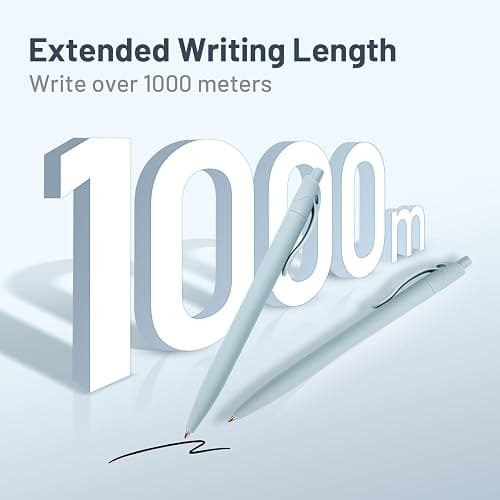 Wiaziert BallPoint Pens, 50 Pack (BLACK Ink),Bulk Pens, Mint Blue Barrel,Click Pens for Office Home and School, Retractable Ballpoint Pens, Medium Point, 1.00MM (Mint Blue) thumbnail 4