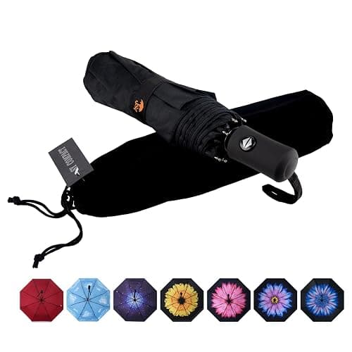 SY COMPACT Travel Umbrella Windproof Automatic Umbrellas-Factory Outlet umbrella - black - Image 1