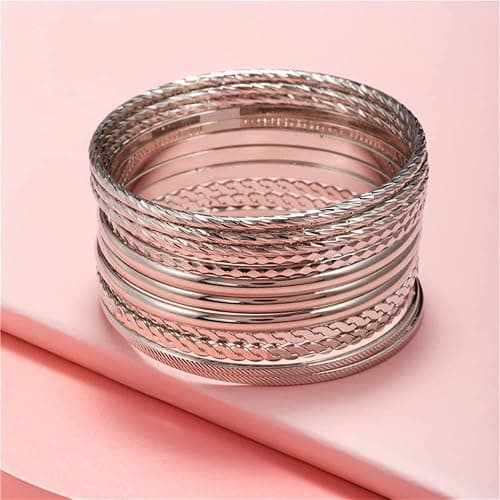 RINTOLER 16Pcs Gold Bangle Bracelets for Women - Multi Layer Stackable Textured Bracelets Boho Jewelrys Set. thumbnail 5