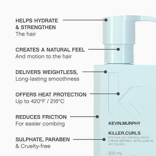 KEVIN.MURPHY KILLER.CURLS - Leave-In Anti Frizz Cream for Curly & Coily Hair - Curl Activating - Flexible Hold - Frizz Ease Curling Cream - 200mL / 6.7 fl oz thumbnail 4