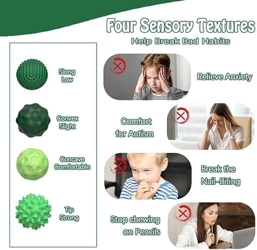 Magnetic Sensory Fidget Balls (8PCS), Weighted Magnet Balls Fidget Toys for Teens Adult ADHD Autism Anxiety, Quiet Stress Relief Office Desk Gadgets, Hand Therapy Sensory Toy Items Gift (Green) thumbnail 5