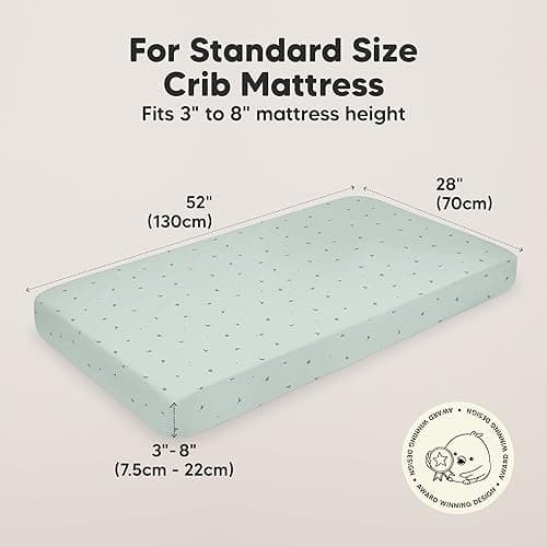 KeaBabies 2-Pack Organic Crib Sheets for Boys, Girls - Fitted Crib Mattress Sheet Neutral, Breathable Jersey Cotton Cover for Baby Bed, Toddler Mattress, Soft & Cute Prints (Bunnies) - Bunnies thumbnail 2