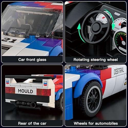 Mould King Car Speed Champion M1 Models Building Sets with Display Case, 27062 Model Car Kits Building Blocks, Super Car Building Sets, Race Cars Building Kits for Adults and Kids 8+(363PCS) thumbnail 6