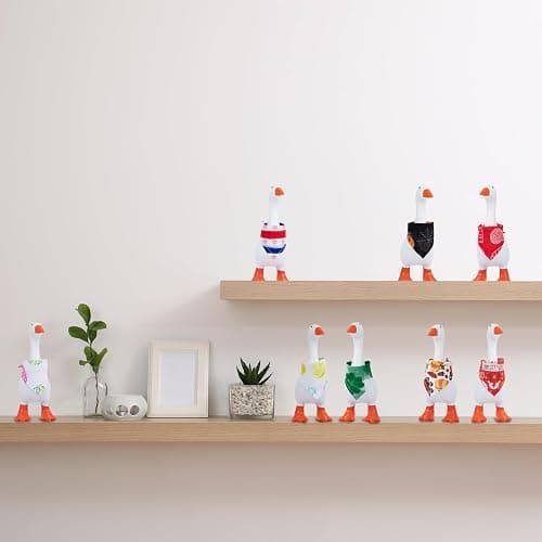 8Pcs Holiday Desk Goose Outfits 7 inch Desk Goose Bandana, Valentine's Day, All Seasons Magnetic Desk Goose Clothes Costume Triangle Scarves Neckerchief for Mini Goose Duck Statue Decor thumbnail 7