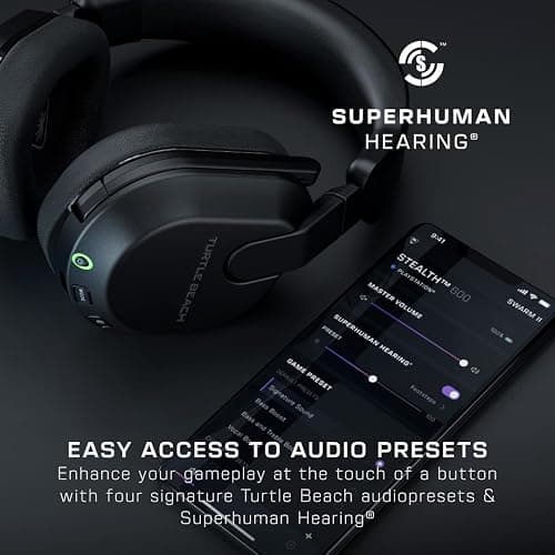 Turtle Beach Stealth 600 Wireless Multiplatform Amplified Gaming Headset for PS5, PS4, PC, & Mobile – Bluetooth, 80-Hr Battery, Noise-Cancelling Flip-to-Mute Mic, 50mm Speakers – Black thumbnail 9