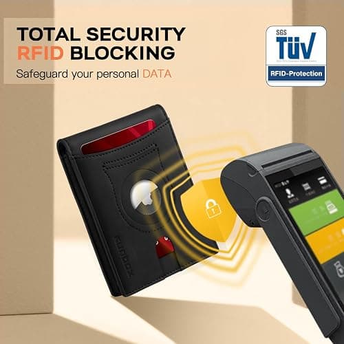 RUNBOX Wallet for Men Slim Rfid Leather 2 ID Window With Gift Box thumbnail 4
