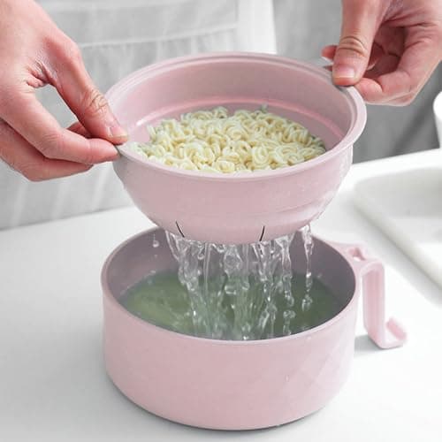 Layron Ramen Cooker Ramen Bowl Set with Chopsticks Microwave Noodle Bowl College Dorm Room Essentials for Girls for Boys Apartment Essentials (pink) thumbnail 5