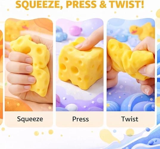 Yellow Cheese Squishy Slow Rising, Squishy Squeeze Cheese Block, Soft Novelty Toy, Stress Balls for Adults Rebounding Sensory Squishys Cheese (2.16in) thumbnail 3