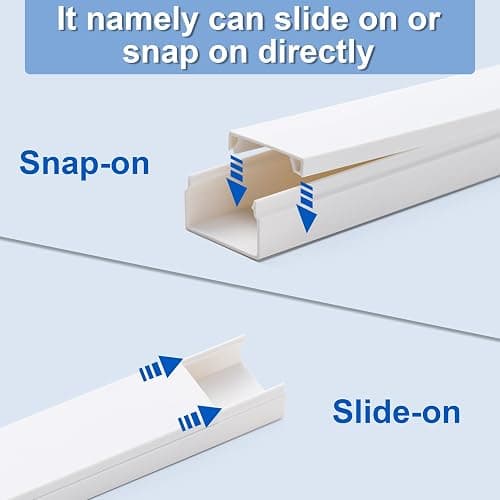 Cord Hider, 58in Cable Hider, Cord Covers for Wires on Wall, Paintable Cable Cover Raceway, Wire Hiders for TV on Wall, Cord Concealer, Cord Cable Management, 4X L14.5 W0.96 H0.58in, White thumbnail 4