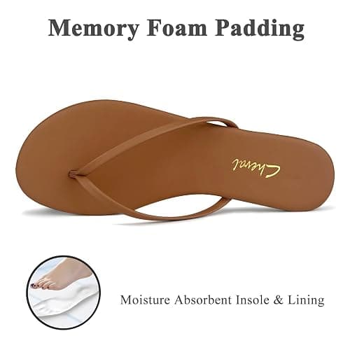Cheval Flat Leather Flip Flops for Women, Comfortable Dressy Thong Sandals 2026 Summer and Spring Vacation Essentials, Chanclas Para Mujer thumbnail 3