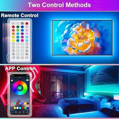 PSTAR LED Lights for TV,6.56ft Music Sync RGB Backlight with Remote & App Control, USB Powered for 32-40 Inch TVs, Gaming Monitors, PC, Bedroom thumbnail 3