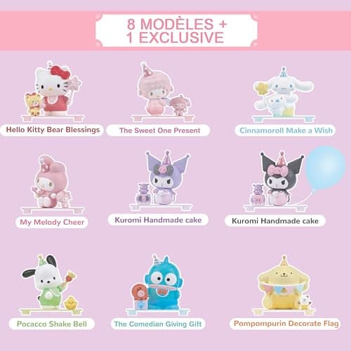 Hello Kitty Mini Figure Blind Box – 1 Random Character Included (Ode to Joy Series), Collect 1 of 8 Styles + 1 Secret, Sanrio Figure with Party Accessory, Base & Stackable Display Box thumbnail 4
