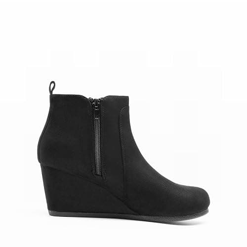 DREAM PAIRS Women's Suede Low Wedges Ankle Boots thumbnail 3