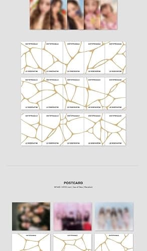 LE SSERAFIM ANTIFRAGILE 2nd Mini Album Vol.2 IRIDESCENT OPAL Version CD+1p Folding Poster On Pack+112p Booklet+1p PhotoCard+1p PostCard+1ea Sticker+3ea ANTIFRAGILE Sticker+Tracking Sealed thumbnail 5