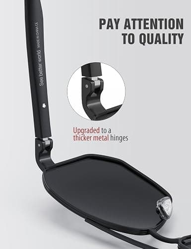 LUENX Aviator Sunglasses for Men Square Polarized Polygon Lens - UV 400 Protection with Accessories 61MM Driving Outdoor thumbnail 3