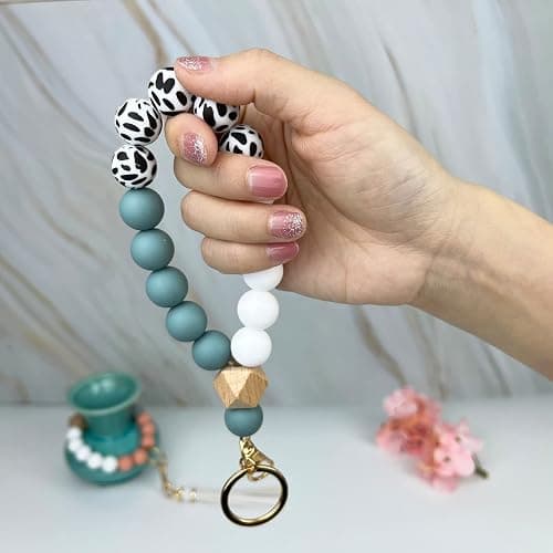 IESCOO 100pcs Silicone Beads for Keychain Making,15mm Rubber Beads kit for Keychain Bracelet Lanyards Pens with Key Rings and Tassels thumbnail 7