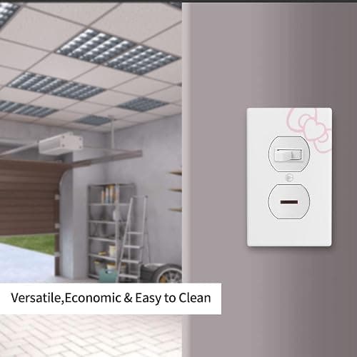 Light Switch Cover, Kawaii Room Decor, Duplex Outlet Covers White Wall Plate, Bedroom Decorative, for Fans Girls Kids Birthday Easter Gifts, Pink Cute Bow thumbnail 6