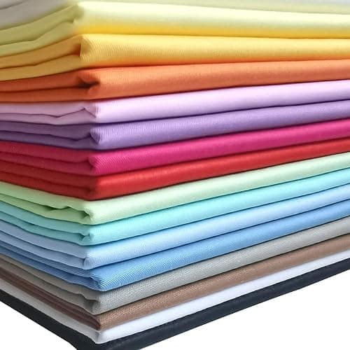 Mililanyo 16pcs 18 x 22 inches Cotton Fabric Premium Solid Precut Fabric Pure Quilting Fat Quarter Bundles Patchwork for Sewing DIY Craft - Image 1