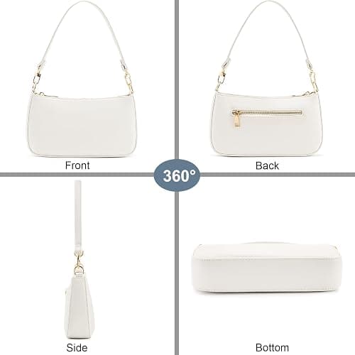 NIUEIMEE ZHOU Shoulder Bag for Women Retro Vegan Leather Classic Clutch Tote HandBags Purses with Zipper Closure thumbnail 5
