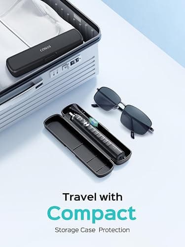 COSLUS Sonic Electric Toothbrush for Adults: 47000 VPM for Deep Cleaning & Whitening with Travel Case - 5 Modes for Sensitive Teeth & Braces, Wireless Charging, 6 Brush Heads for Home Family, Black thumbnail 6