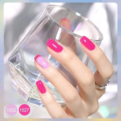 GAOY 42 Pcs Gel Nail Polish Kit, Pink White Red Jelly Nude Colors All Seasons Gel Nail Polish Set with Glossy & Matte Top Coat and Base Coat for DIY Manicure at Home thumbnail 3