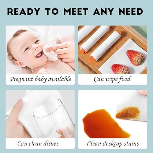 Disposable Face Towel 100 Count for Washing Soft Cotton Dry Wipes Facial Cloths Towelettes for Washing and Drying, Facial Tissue for Cleansing, Skincare and Makeup Remover thumbnail 7