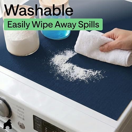 GORILLA GRIP DripGuard Shelf Liner, Non-Adhesive Drawer and Kitchen Cabinet Protector, Strong Grip Slip Resistant Underside, Smooth Surface Liners for Cabinets, Bathroom Closets, 17.5x240 In Navy Blue thumbnail 9